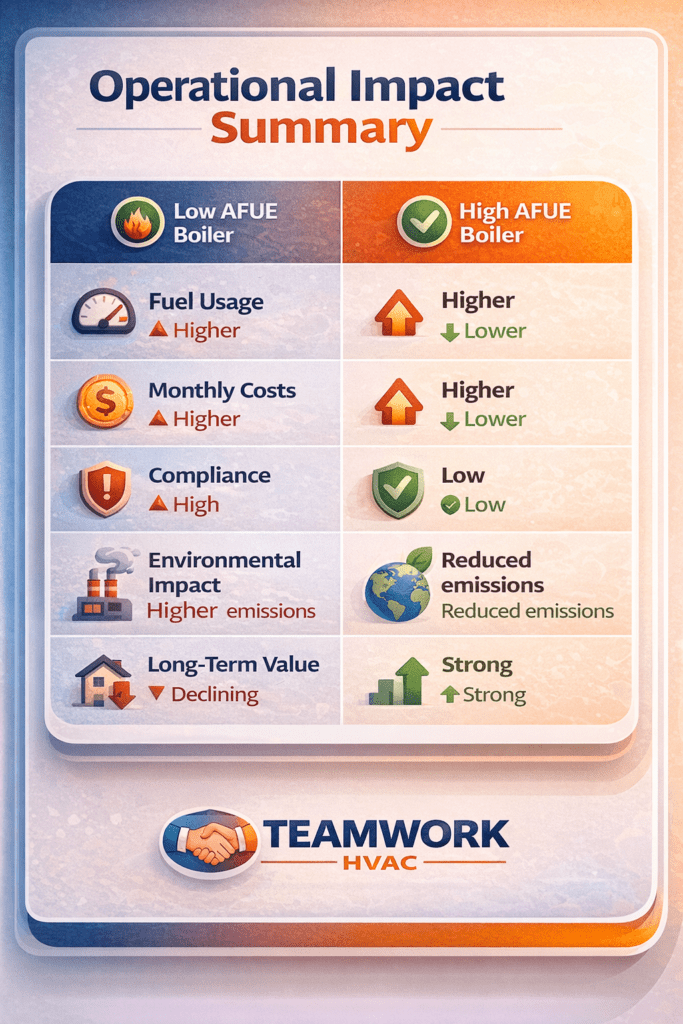 infograph of operational impact of boiler efficiency