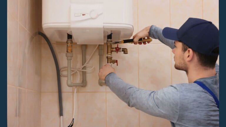 a technician repairing boiler