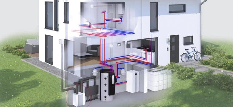 blue print of hvac system of a house.