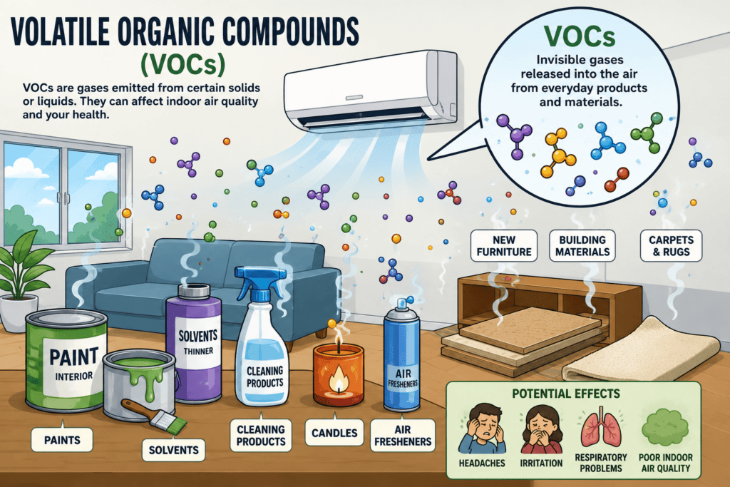 Cartoon Image of volatile organic compounds