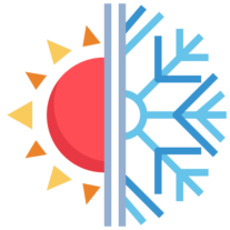 heating and cooling icon in color