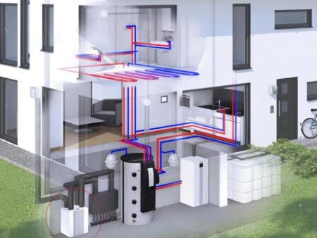 blue print of hvac system of a house.