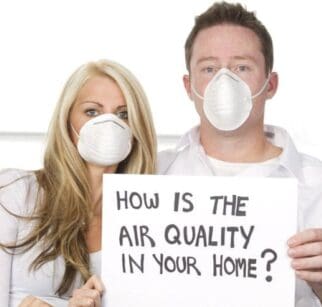 wearing dust masks to avoid bad indoor air